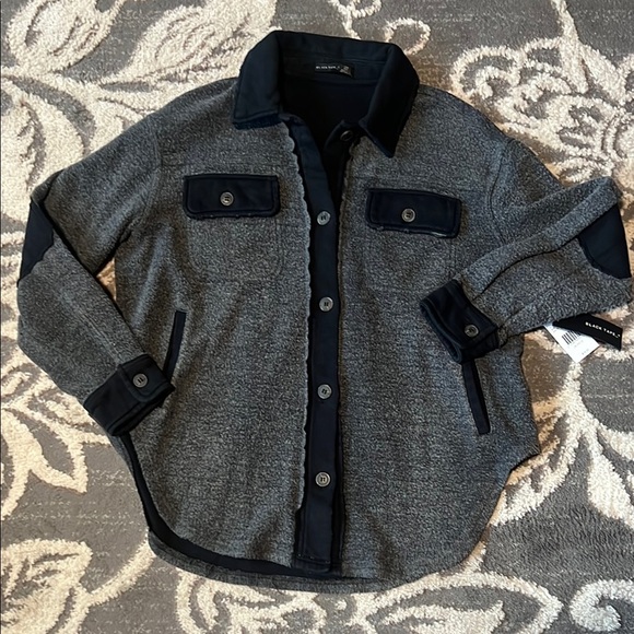 Black Tape Gray and Black Button-Up Shirt Shacket - Picture 1 of 4